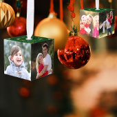 自分の新しいカップル家族の子供の写真を作成する キューブオーナメント