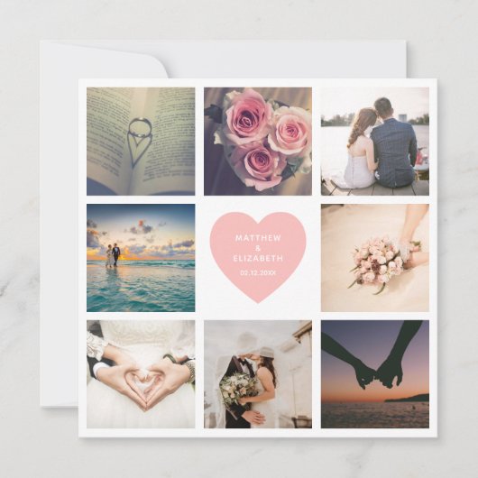 自分の新しい記念日の結婚写真を作成 カード (正面)