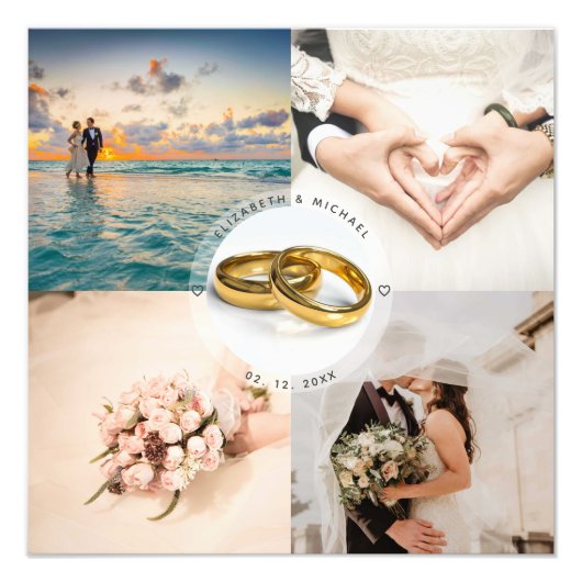 自分の新婚夫婦の結婚式の日を作成する フォトプリント            (正面)