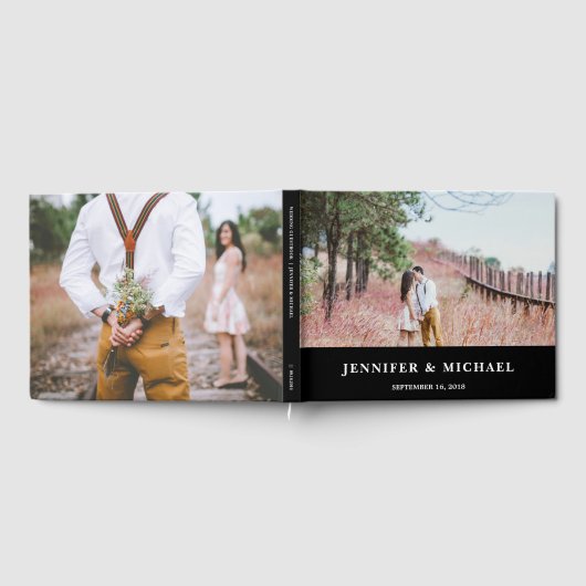 自分の新郎新婦の写真を作成結婚する ゲストブック (全面)