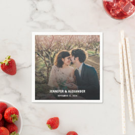 自分の新郎新婦の写真を作成結婚する スタンダードカクテルナプキン