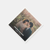 自分の新郎新婦の写真を作成結婚する スタンダードカクテルナプキン (角)