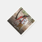 自分の新郎新婦の写真を作成結婚する スタンダードカクテルナプキン (角)