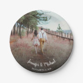 自分の新郎新婦の写真を作成結婚する ペーパープレート (正面)