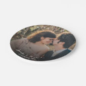 自分の新郎新婦の写真を作成結婚する ペーパープレート (アングル)