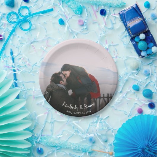 自分の新郎新婦の写真を作成結婚する ペーパープレート (パーティー)