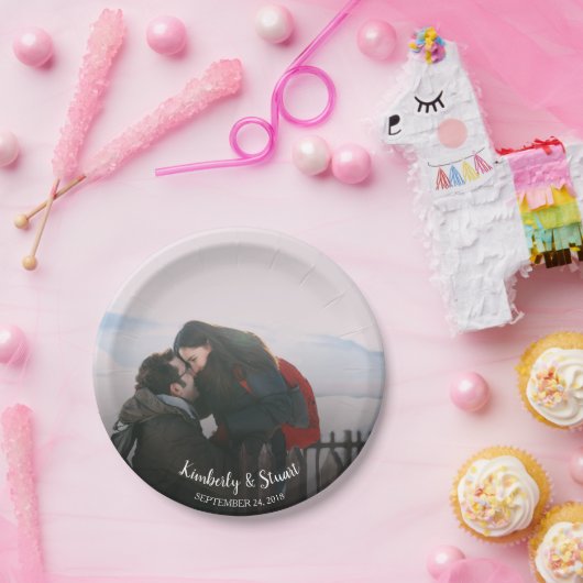 自分の新郎新婦の写真を作成結婚する ペーパープレート (パーティー)