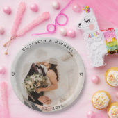 自分の新郎新婦の写真を作結婚成 ペーパープレート (パーティー)