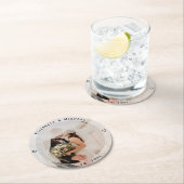 自分の新郎新婦の写真を作結婚成 ラウンドペーパーコースター (インサイチュ)