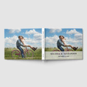 自分の新郎新婦の写真を結婚作成モダンする ゲストブック (全面)