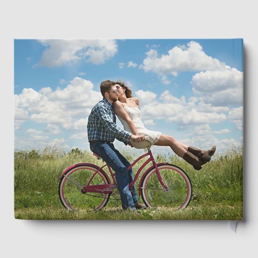 自分の新郎新婦の写真を結婚作成モダンする ゲストブック (裏面)