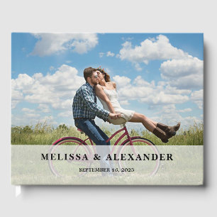 自分の新郎新婦の写真を結婚作成モダンする ゲストブック