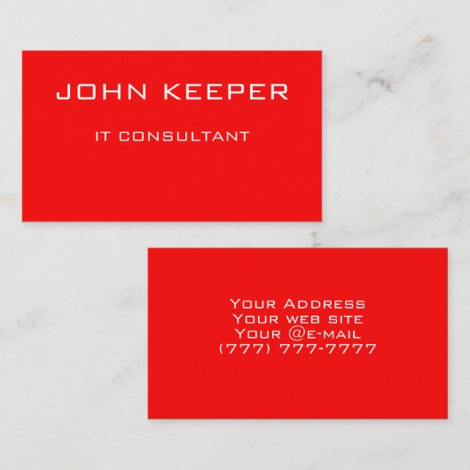 自分の明るい赤無地のを作成 名刺 (正面/裏面)