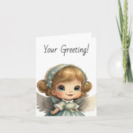 自分の星空のブロンドのクリスマスエンジェルを作成 シーズンカード