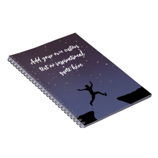 自分の星空の夜の引用文を作成やる気を起こさせる ノートブック (右側)