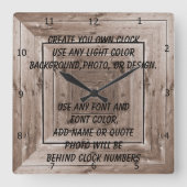 自分の時計を作る スクエア壁時計 (正面)