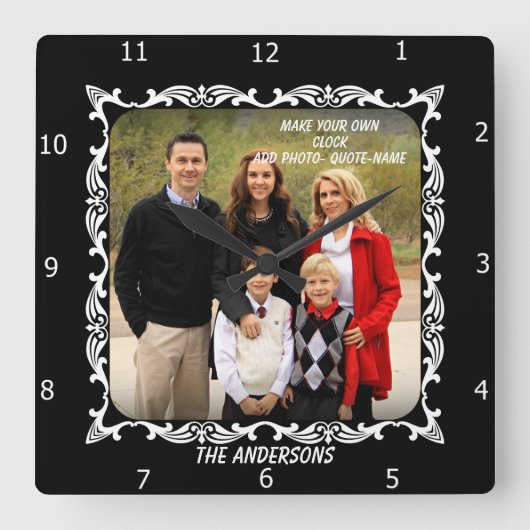 自分の時計を作る スクエア壁時計 (正面)