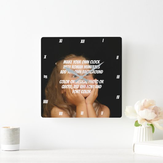 自分の時計を作る スクエア壁時計 (ホーム)