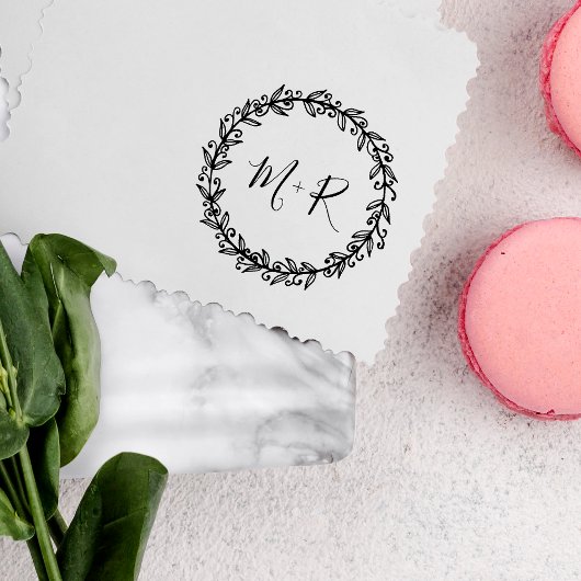 自分の書カスタム道の結婚イニシャル ラバースタンプ