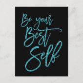 自分の最高の引用文をやる気を起こさせる黒に ポストカード (正面)