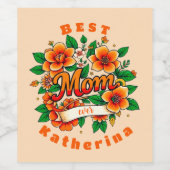 自分の最高の母を作成 ワインラベル (シングルラベル)