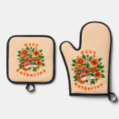 自分の最高の母を作成 鍋つかみ&鍋敷きセット (正面)