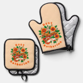 自分の最高の母を作成 鍋つかみ&鍋敷きセット (正面/裏面)