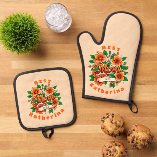 自分の最高の母を作成 鍋つかみ&鍋敷きセット (トップダウン)