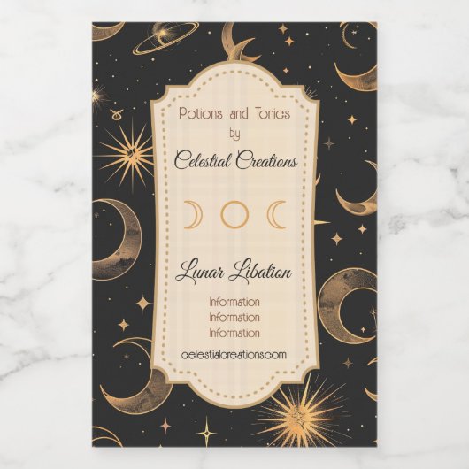 自分の月と惑星を天空に作る ワインラベル (シングルラベル)