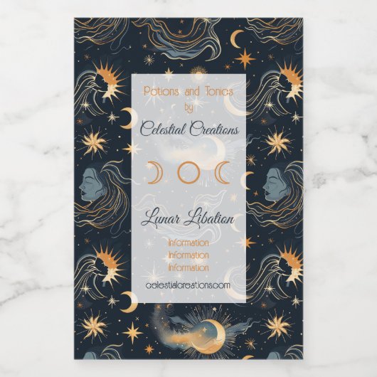 自分の月の女神を天空に作る ワインラベル (シングルラベル)