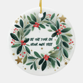 自分の木の上で星になるクリスマスの飾り セラミックオーナメント