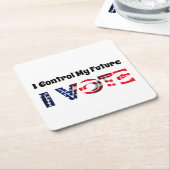 自分の未来をコントロールする – 投票 スクエアペーパーコースター (アングル)