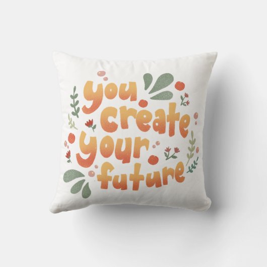 自分の未来を創造するやる気を起こさせる クッション (裏面)