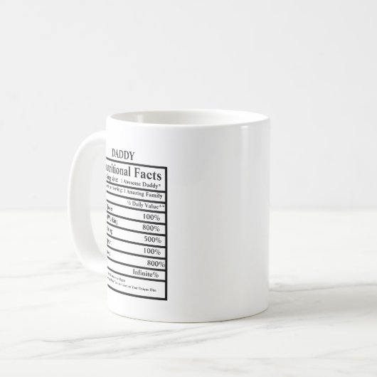 自分の栄養の事実を作成する父の日 コーヒーマグカップ (正面左)