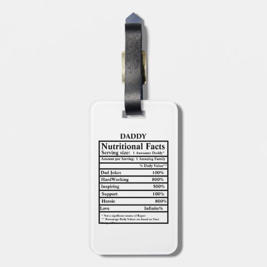 自分の栄養の事実を作成する父の日 ラゲッジタグ (裏面縦)