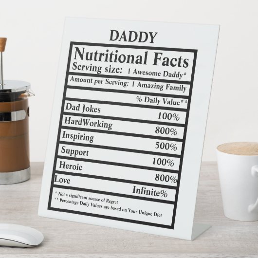 自分の栄養の事実を作成する父の日 台座サイン (インサイチュ)