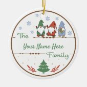 自分の格言家族の名前とクリスマスを作成する セラミックオーナメント (正面)
