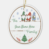 自分の格言家族の名前とクリスマスを作成する セラミックオーナメント (左)