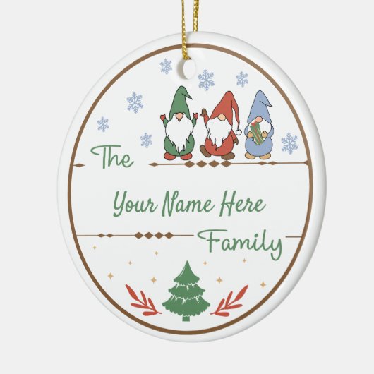 自分の格言家族の名前とクリスマスを作成する セラミックオーナメント (左)