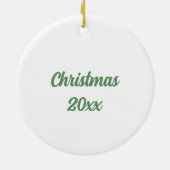 自分の格言家族の名前とクリスマスを作成する セラミックオーナメント (裏面)