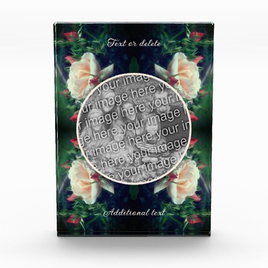 自分の桃のバラと芽を作成 フォトブロック (正面)