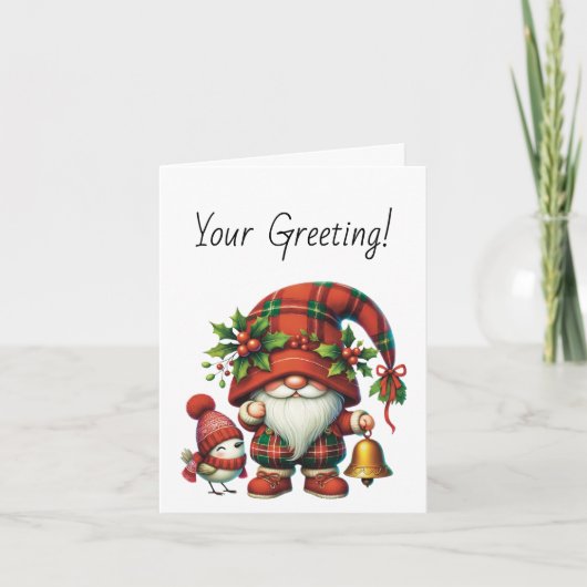 自分の楽しいクリスマスのプレイド格言を作成 シーズンカード (正面)