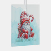 自分の楽しいペパーミントのクリスマス格言を作成 ガラスオーナメント (正面右)