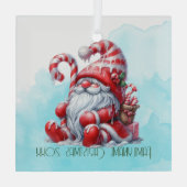 自分の楽しいペパーミントのクリスマス格言を作成 ガラスオーナメント (裏面)