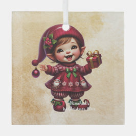 自分の楽しいヴィンテージのクリスマス格言を作成 ガラスオーナメント