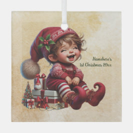 自分の楽しいヴィンテージのクリスマス格言を作成 ガラスオーナメント