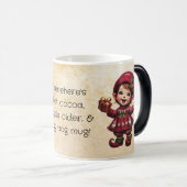 自分の楽しいヴィンテージのクリスマス格言を作成 モーフィングマグカップ (正面右)