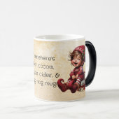 自分の楽しいヴィンテージのクリスマス格言を作成 モーフィングマグカップ (正面右)