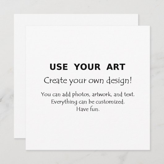 自分の正方形のポストカードやアートとの招待状を作る 招待状 (正面/裏面)