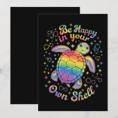 自分の殻に入った虹の亀の自閉症を喜ぶ 招待状 (正面/裏面)